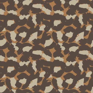 Moda tekstil, grafik ve el sanatları için Kahverengi Hayvan Leoparı Kusursuz Desensiz Arkaplan
