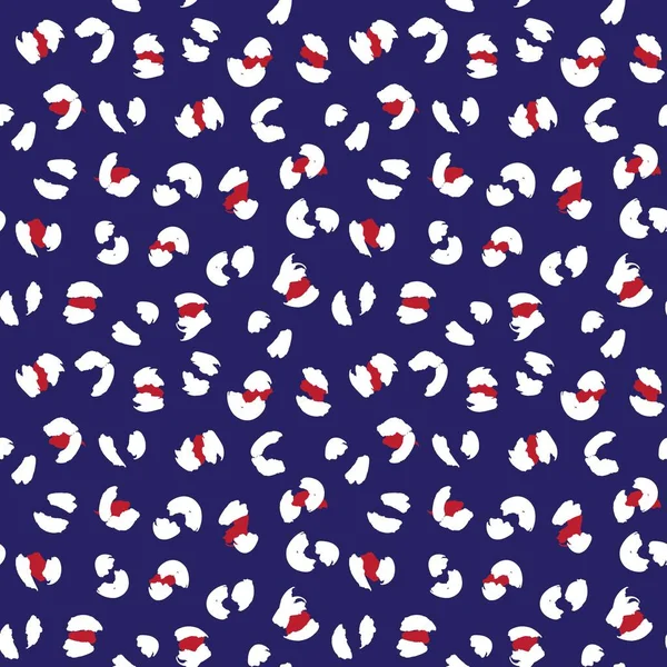 Red Navy Animal Leopard Seamless Pattern Background Модних Тканин Графіки — стоковий вектор