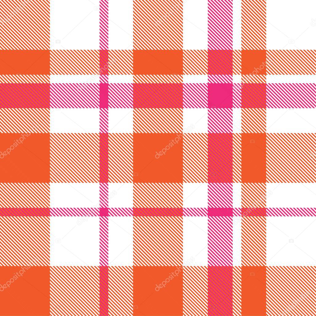 Orange Plaid, checkered, tartan seamless pattern suitable for fashion textiles and graphics