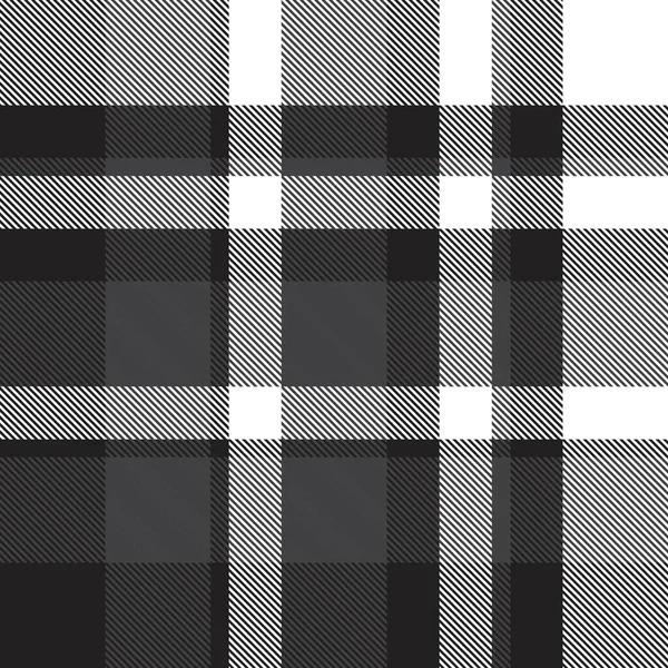 Black White Plaid Checkered Tartan Seamless Pattern Suitable Fashion Textiles — Stock Vector