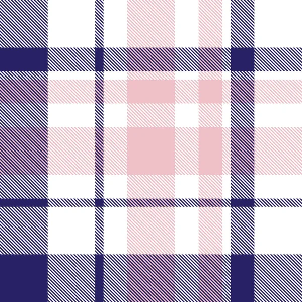 Pink Navy Plaid Checkered Tartan Seamless Pattern Suitable Fashion Textiles — Stock Vector