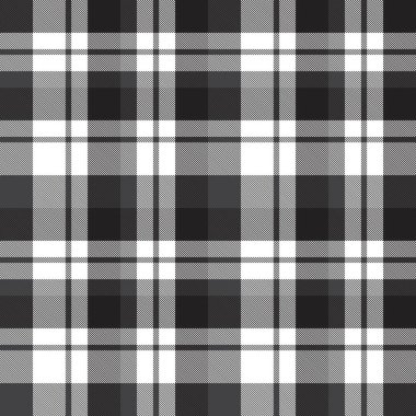 Siyah ve beyaz ekoseli, kareli, ekose desenli moda tekstil ve grafikleri için uygun.