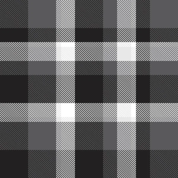 Zwart Met Wit Geplakt Geruit Tartan Naadloos Patroon Geschikt Voor — Stockvector