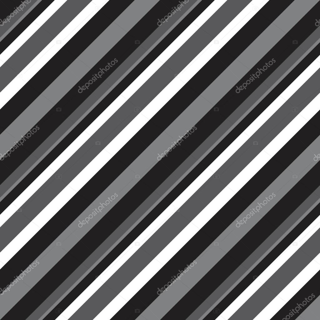 Black and white diagonal striped seamless pattern background suitable for fashion textiles, graphics