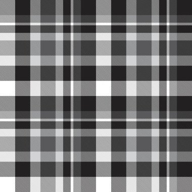 Siyah ve beyaz ekoseli, kareli, ekose desenli moda tekstil ve grafikleri için uygun.