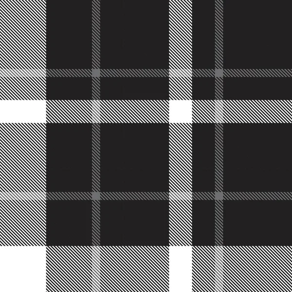 黒と白の再生 チェック ファッション繊維やグラフィックに適したタータンシームレスパターン — ストックベクタ