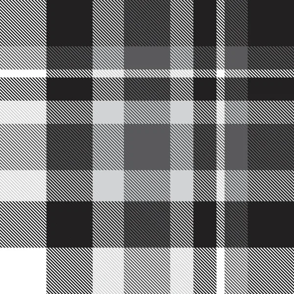 Plaid Bianco Nero Quadretti Motivo Tartan Senza Cuciture Adatto Tessuti — Vettoriale Stock