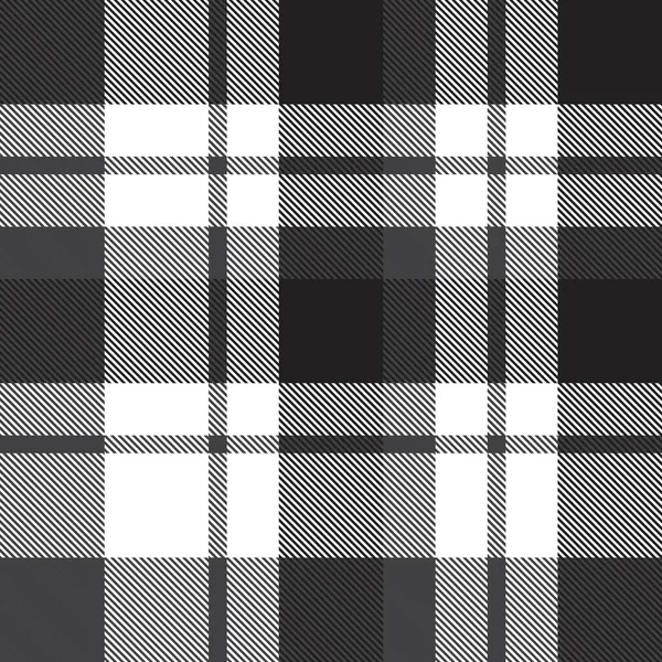 Black White Plaid Checkered Tartan Seamless Pattern Suitable Fashion Textiles — Stock Vector