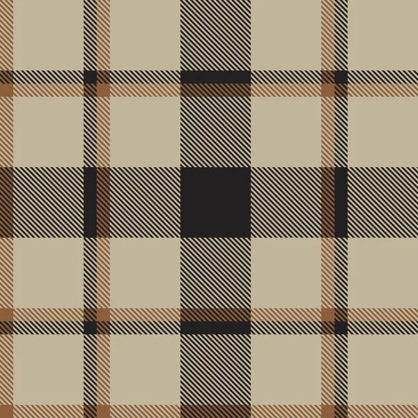 Marrone Taupe Plaid Tartan Modello Senza Cuciture Adatto Tessuti Moda — Vettoriale Stock