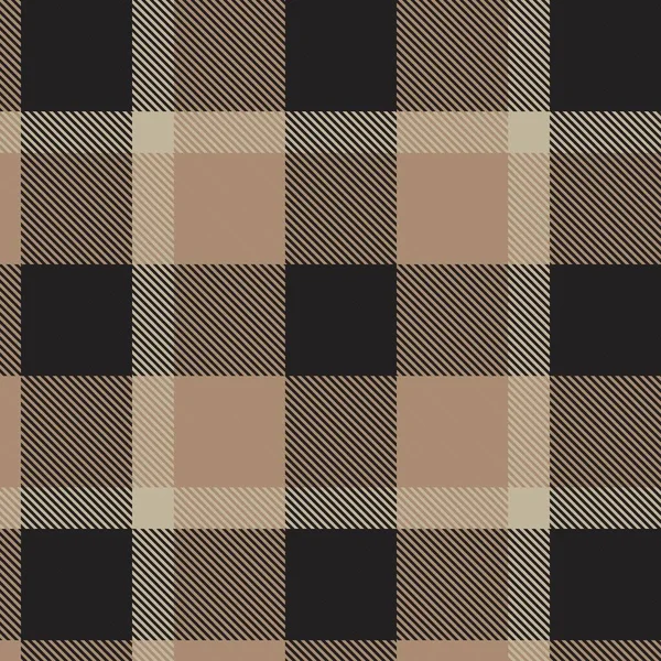 Marrone Taupe Plaid Tartan Modello Senza Cuciture Adatto Tessuti Moda — Vettoriale Stock