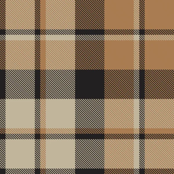 Taupe Marrón Plaid Patrón Sin Costuras Tartán Adecuado Para Textiles — Vector de stock