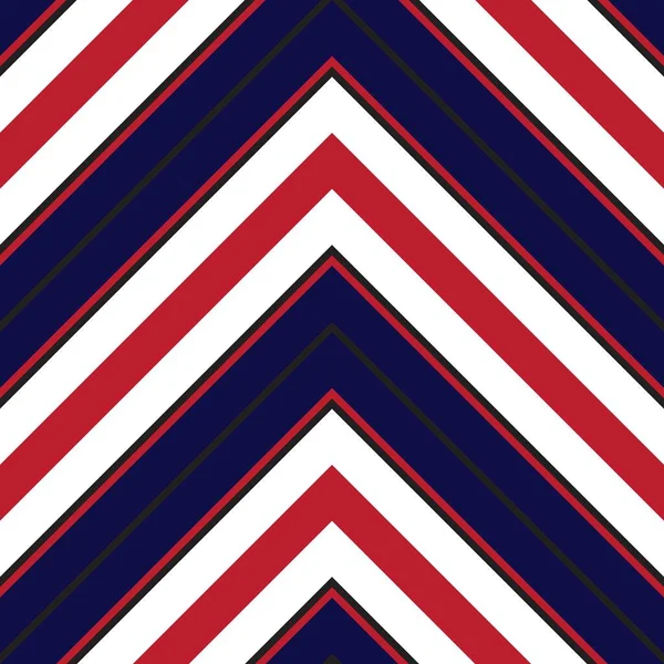 Red Blue Chevron Diagonal Striped Seamless Pattern Background Suitable Fashion — Stock Vector