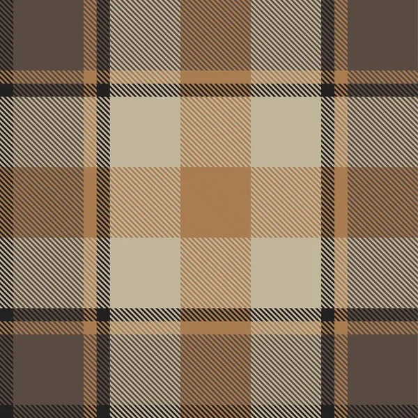 Brown Taupe Plaid Tartan Zökkenőmentes Minta Alkalmas Divat Textíliák Grafikák — Stock Vector