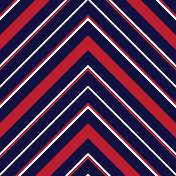 Fondo Sin Costuras Rayado Diagonal Chevron Rojo Azul Adecuado Para — Vector de stock