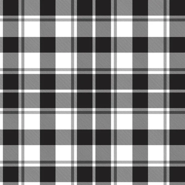 Black White Plaid Checkered Tartan Seamless Pattern Suitable Fashion Textiles — Stock Vector