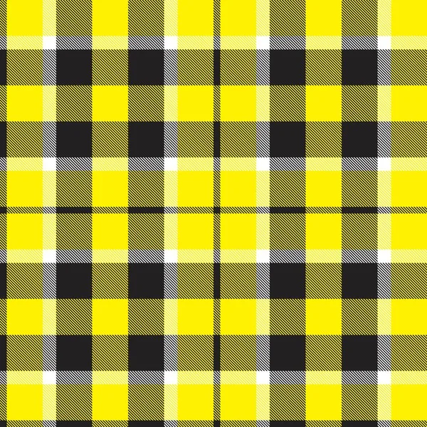 Żółta Krata Kratkę Tartan Bezszwowy Wzór Nadaje Się Mody Tekstyliów — Wektor stockowy