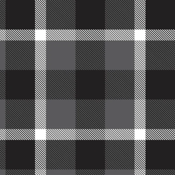 Black White Plaid Checkered Tartan Seamless Pattern Suitable Fashion Textiles — Stock Vector