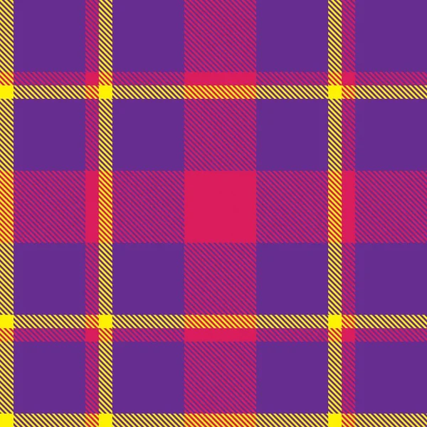 Plaid Viola Quadretti Tartan Modello Senza Cuciture Adatto Tessuti Moda — Vettoriale Stock