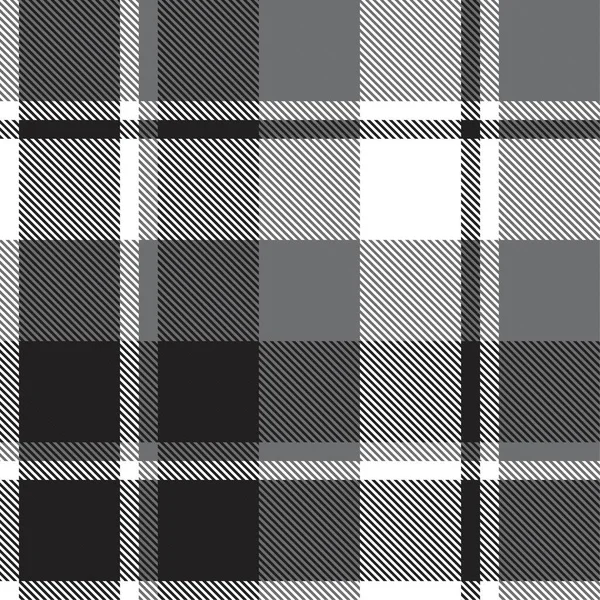 Black White Plaid Checkered Tartan Seamless Pattern Suitable Fashion Textiles — Stock Vector