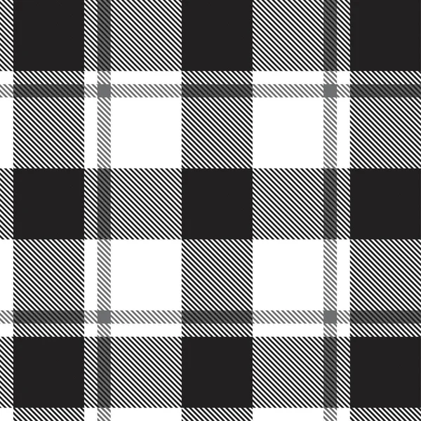 Siyah Beyaz Ekoseli Kareli Ekose Desenli Moda Tekstil Grafikleri Için — Stok Vektör