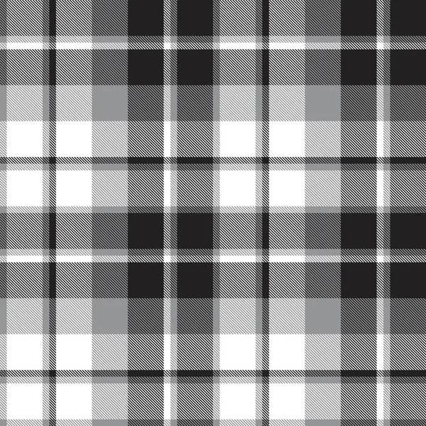 Plaid Bianco Nero Quadretti Motivo Tartan Senza Cuciture Adatto Tessuti — Vettoriale Stock