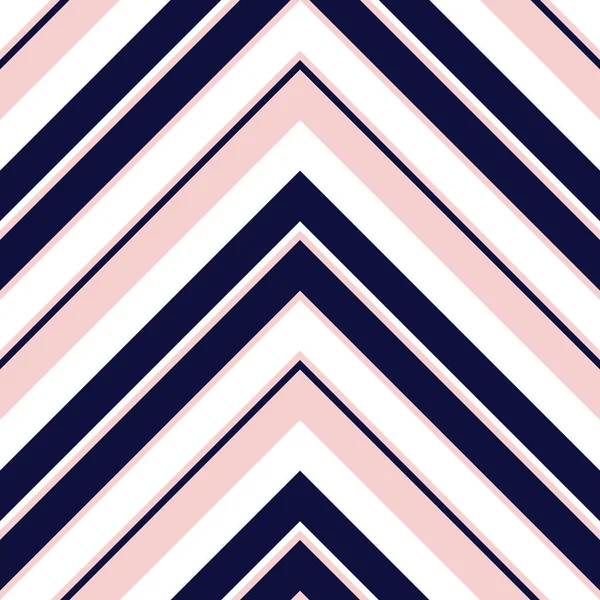 Fondo Patrón Sin Costuras Rayas Diagonales Chevron Rosa Azul Marino — Vector de stock