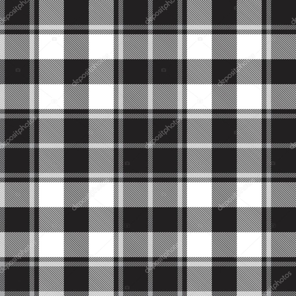 Black and White Plaid, checkered, tartan seamless pattern suitable for fashion textiles and graphics