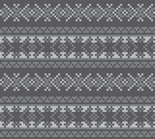 ファッションテキスタイル ニットウェア グラフィックのためのグレークリスマスフェア島のパターンの背景 — ストックベクタ