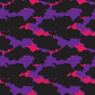 Moda tekstili ve grafikleri için uygun mor kamuflaj, soyut, pürüzsüz desen arkaplanı