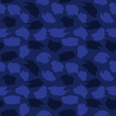 Moda tekstili ve grafikleri için uygun mavi kamuflaj, soyut, pürüzsüz desen arkaplanı