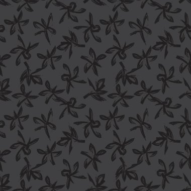 Gri çiçekli fırça darbeleri moda baskıları, grafikler, arka planlar ve el sanatları için pürüzsüz desenli arka plan