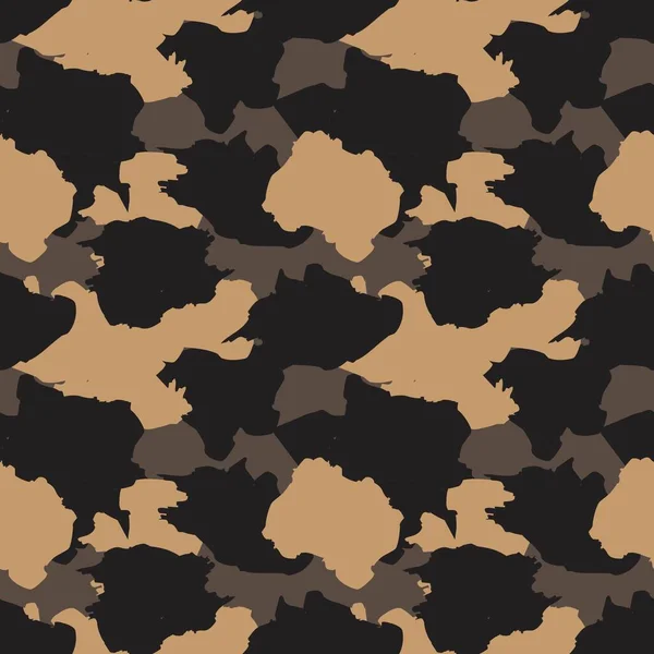 Brown Camouflage Abstrakt Sömlös Mönster Bakgrund Lämplig För Mode Textilier — Stock vektor