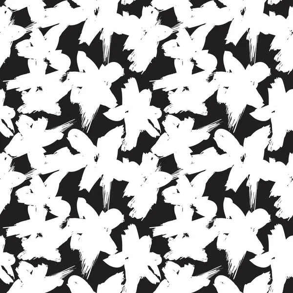 Білий Квітковий Пензлик Безшовний Візерунок Модних Принтів Графіки Фону Ремесел — стоковий вектор