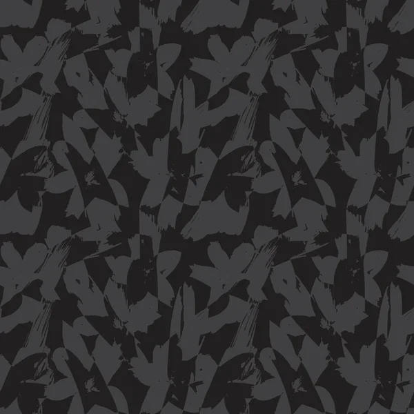 Серый Цветочные Мазки Мазки Бесшовный Фон Шаблона Модных Принтов Графики — стоковый вектор