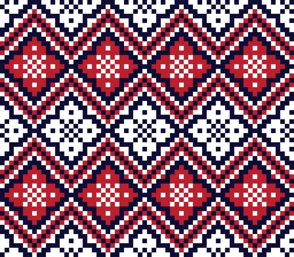 ファッションテキスタイル ニットウェア グラフィックのための赤海軍クリスマスフェア島のパターンの背景 — ストックベクタ