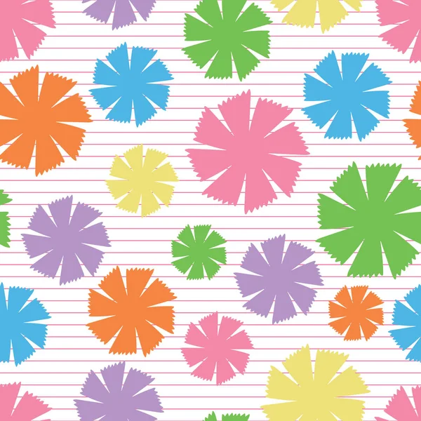 Rainbow Pinwheel Marguerites vectoriel répétition sans couture modèle — Image vectorielle