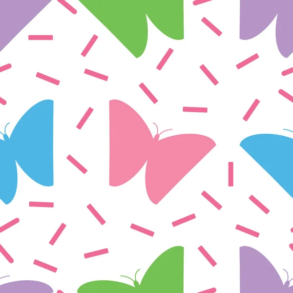 Pastel papillon et saupoudrer motif vectoriel sans couture répétition — Image vectorielle