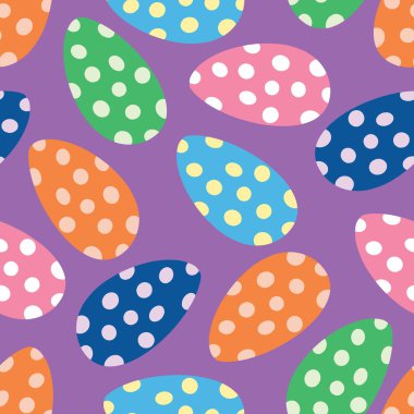 Polka Noktası Kalın Paskalya Yumurta Vektörü Kusursuz Desen