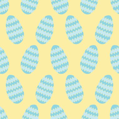 Pastel Mavi Sembol Paskalya Yumurta Vektörü Kusursuz Desen