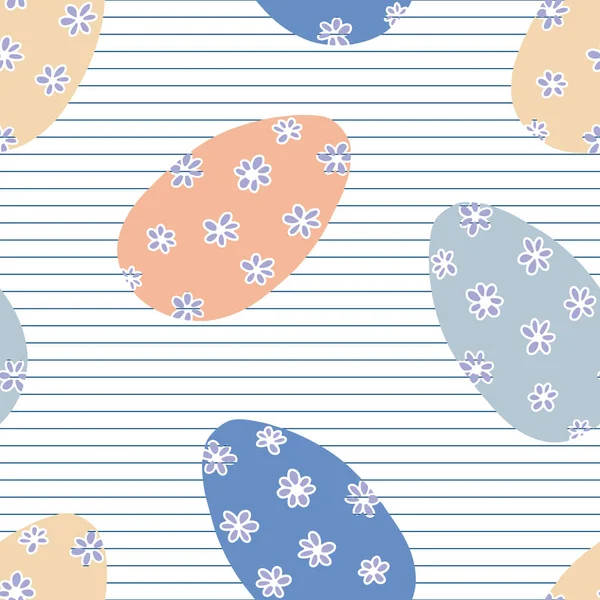 Oeufs de Pâques floraux dans des couleurs douces neutres vecteur motif sans couture — Image vectorielle