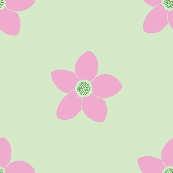 Simple motif vectoriel floral rose et vert sans couture — Image vectorielle