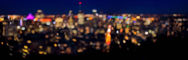 Edificio Bokeh en Montreal. luces de la ciudad bokeh, distribución financiera — Foto de Stock