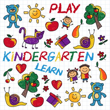 Learn oynamak ve birlikte büyümek vektör görüntü