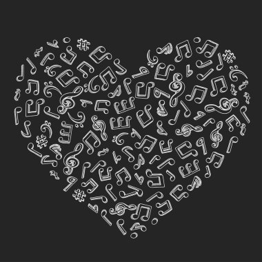 Müzik notaları. vektör illüstrasyonu.