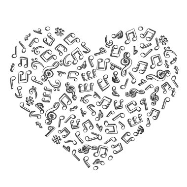 Müzik notaları. vektör illüstrasyonu.