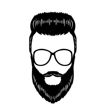 Berber Hipster sakal bıyık gözlük saç modeli vektör görüntü