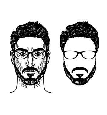 Sakallı adam katmanlı Resim Değiştir resim istediğiniz gibi