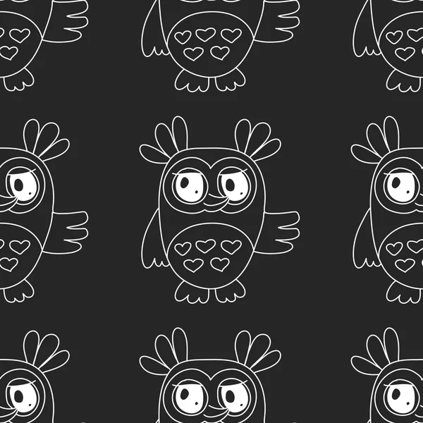 Seamsless pattern with cute owl Vector image — Stock Vector