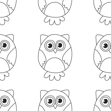 Seamsless desen ile şirin baykuş vektör görüntü