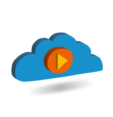 İzometrik simgesi bulut depolama 3d görüntü